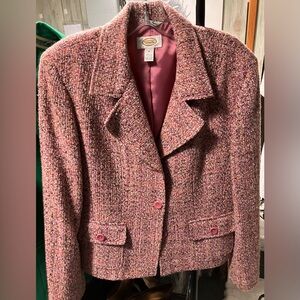 Talbots Multicolor pink Tweed Blazer